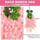 Alotiki Wisteria Hanging Flowers,50 Pack Fake Hanging Flowers,Wisteria Artificiales Garland for Home Wedding Arch Floral Party Garden Ceremony Outdoor Decor,3.6 Feet Long(50,Pink)