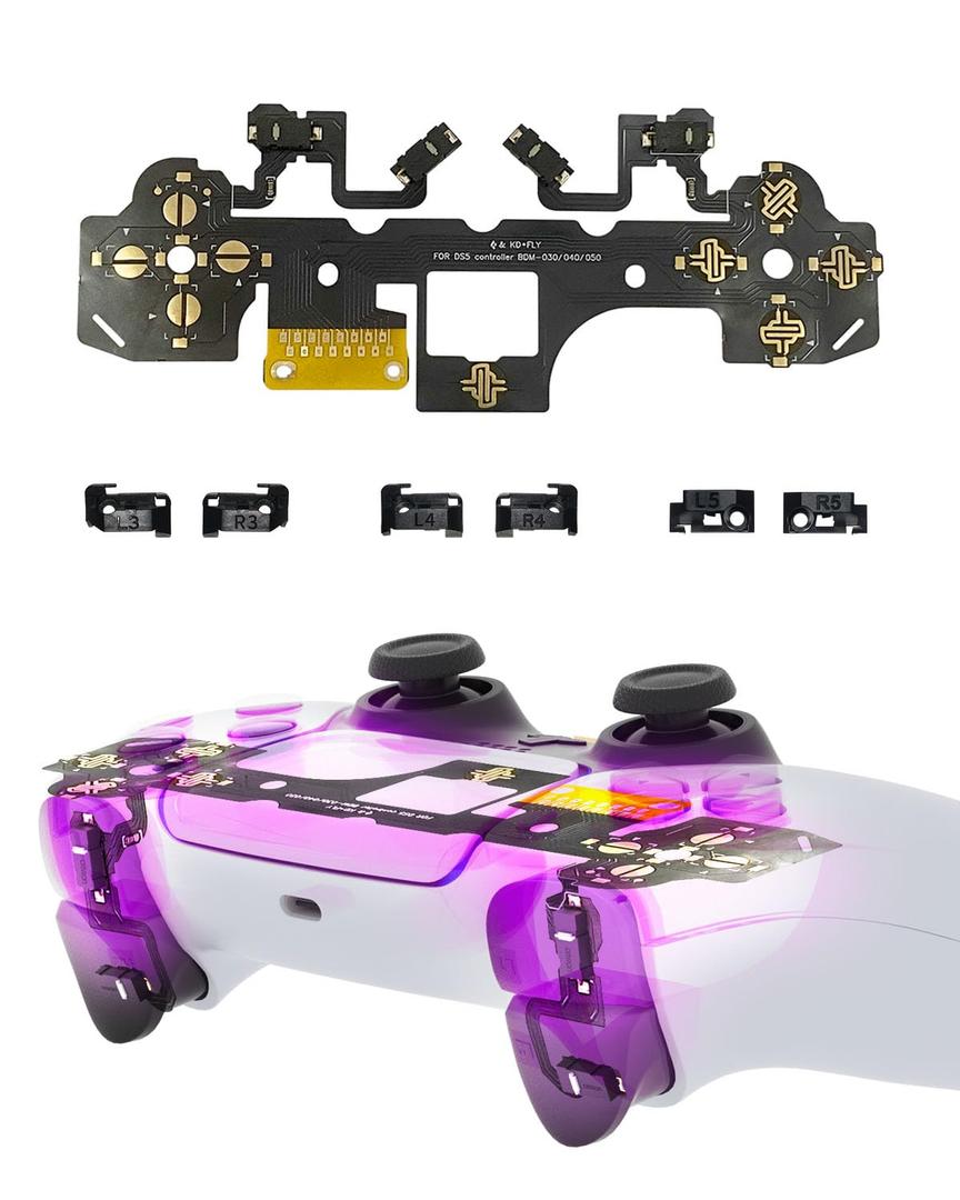 KD.FLY 4 Buttons Clicky Kit with Omron Micro Switch for PS5 Controller BDM-030/040/050  Mouse Click Triggers, Fast Response for Enhanced Gameplay
