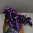 Sggvecsy Artificial Fake Hanging Flowers Plants for Outdoor Outside Spring Summer Decoration 2PCS Faux Silk UV Resistant Realistic Morning Glory Trailing Vines for Home Porch Patio Balcony(Purple)