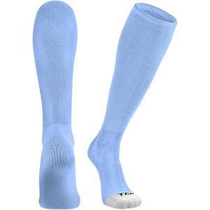 TCK Prosport Tube Socks Baseball Socks Softball Football Socks Durable and Moisture Wicking Over the Calf (Large, Columbia Blue)