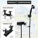 Black RV Shower Faucet with 3-Modes Shower Head and Hose, All Metal Camper Shower Faucet Replacement, 4" RV Outdoor for Travel Trailer, Camper, Motorhome