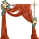 Wedding Arch Draping Fabric 2 Panels 20Ft Length x 28" Width Terracotta Photography Arch Drapes Chiffon Fabric Sheer Curtains Backdrop for Party Bridal Wedding Ceremony Ceiling Stage Reception Decor