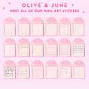 3 x Olive & June Nail Art Stickers | Easy-to-Use Nail Designs | Nail Art Made Easy | Hand-Screened, No-Fade Ink | Accent, Mix & Match, or Cover Chipped Polish | Pink Letters