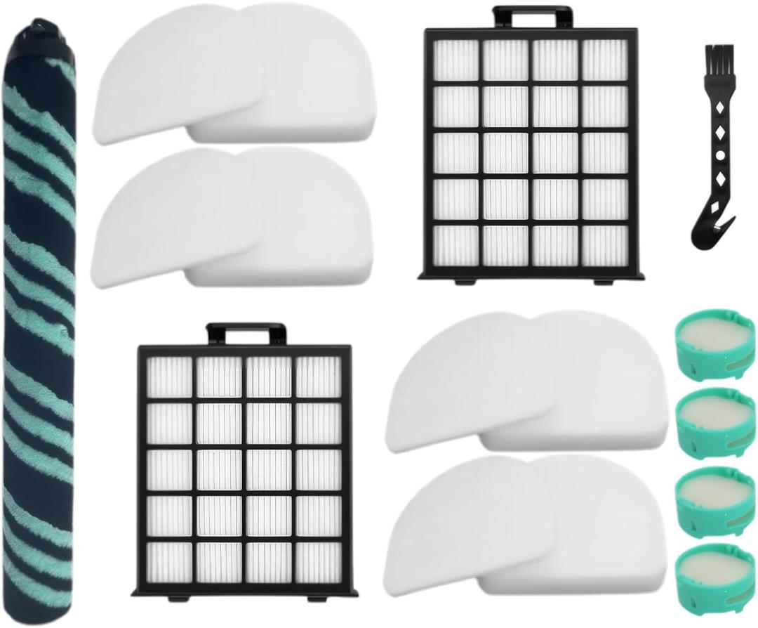 AZ4002 filter Compatible with shark detect pro/Shark Power Detect Upright Vacuum AZ4000 AZ4002 AZ4000C-2HEPA+4Foam&Felt Filters+1Cleaning Brush+4Odor Neutralizer Cartridge+1Main Brush (12pcs) (12 pcs)