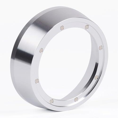 51mm Espresso Dosing Funnel with Magnetic | Compatible with CASABREWS 51mm Portafilter | Sits On the Outside of the Portafilter | Silver