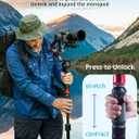 IFOOTAGE Monopod Cobra 3 Strike A150S, 59" Monopod for Camera Aluminum Travel Monopod with Feet, 1/4'' & 3/8'' Quick Release Compatible with Sony Canon Nikon DSLR Camera, Payload 11Lb