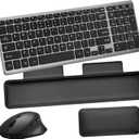 Wireless Quiet Keyboard & Mouse Combo with Magnetic Ergonomic Design Keyboard and Mouse Wrist Rest,Relief Typing Pain, Wrist Rest Support Hand and Arm, 2.4G Stable Connection,Adjustable DPI