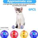 Sratte 6 Pcs Ghost Hunting Cat Ball Activated Cat Toy Motion LED Light Pet Balls Motion Dog Interactive Pet Toys Glowing Mini Running Exercise Supplies for Animals Activity (Clear)