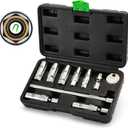 10PCS 3/8" Drive Magnetic Spark Plug Socket Set, Swivel Spark Plug Socket, 9/16", 5/8", 3/4", 13/16", 14, 16, 18mm, Universal Joint & Extension Bar, CR-V, Enhanced Magnetic Design