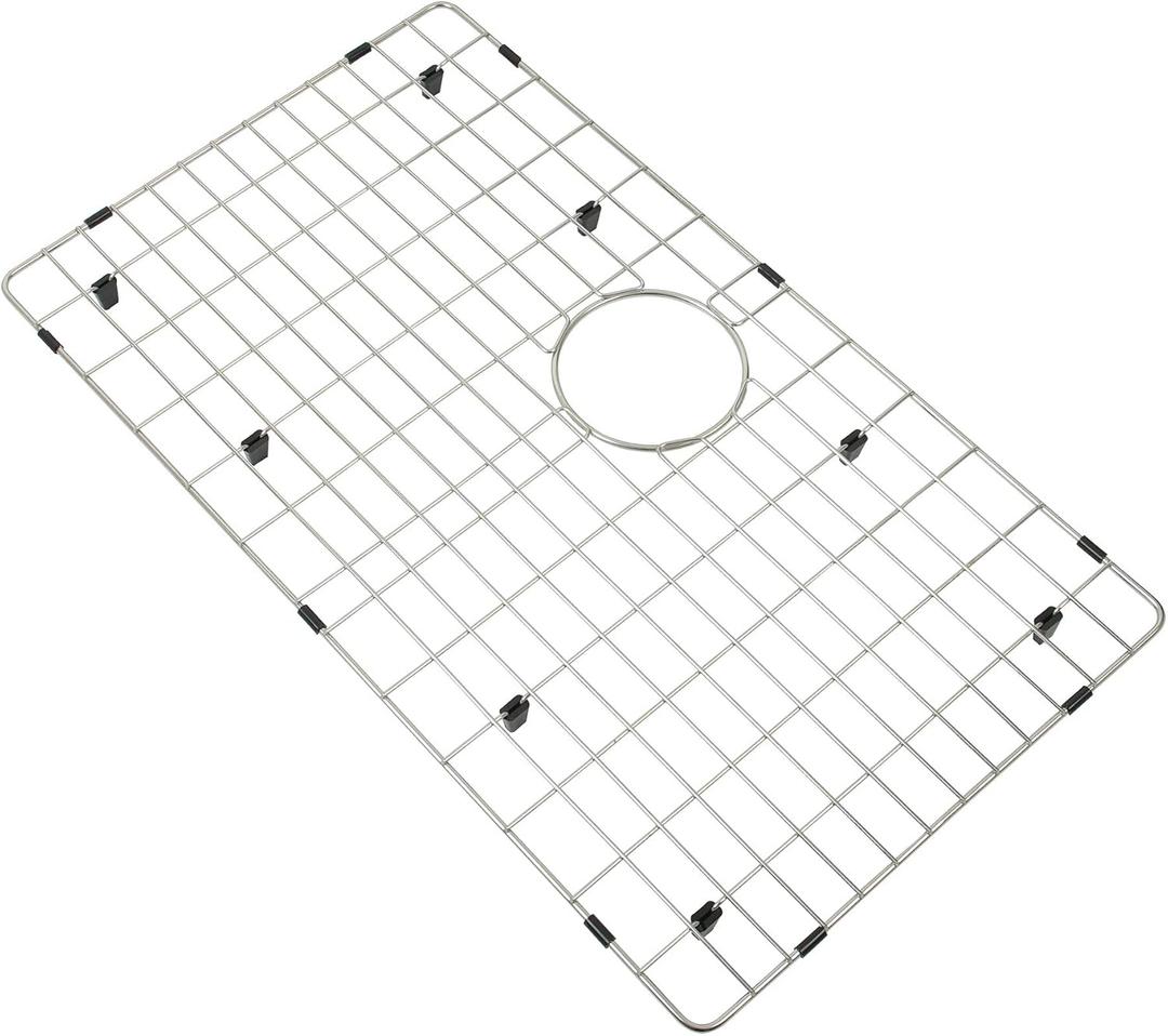 LQS Stainless Steel Sink Protectors, Kitchen Sinks Grid with Center Drain Hole for Single Bowl, Sink Protector, Kitchen Sinks Grate, Sink Bottom Grid (27 7/8" x 15 15/16"), 27.88 x 15.93 inches
