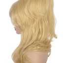 Women Blonde Beehive Wig Long Curly Wavy Bouffant Heat Resistant Synthetic Hair wigs for Womens Vintage Costume Cosplay Halloween Party