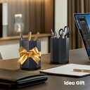 3 x HIIMIEI Desk Pen Holder - Octagonal Pencil Holder with 10mm Base, Idea Gift for Family and Friends - 2pcs (Gray)