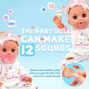 SMILESSKIDDO 14" Baby Doll with Washable Dolls Accessories, Lifelike Soft Babydoll Pretend Play Includes Carrier Bassinet Bed, Doll Clothes, Feeding Set, Gift Idea for Girls 1 2 3+ Year Old