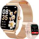 Smart Watch for Women Men, Fitness Tracker Watch for Android Phones iPhone Compatible, 1.85" Smart Watches for Women Men with Blood Oxygen, Heart Rate Monitor, 110+ Sport Modes Smartwatch (2 Strap)