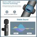 Generic 2 Pack Type C Mini Wireless Lavalier Microphone for iPhone 15, iOS and Android, for VideoLiveShows Interviews Vlogs,Tiktok YouTube Vlogs, Black,a Adapter Includes