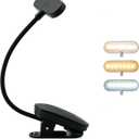 Rechargeable Book Light for Reading in Bed  14 LED Book Light with 3 Color Temperatures, Stepless Dimming, Up to 80 Hours Runtime, 360 Rotatable Clip  Perfect for Book Lovers, Black