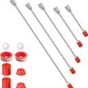 5 Pack Airless Paint Sprayer Tip Extension Pole Multi-Sizes Extension Rod,Airless Painting Spray Gun Tip Extension Pole Rod with Red Guard (7.8in+11.81in+19.09in+29.13in+38.77in)