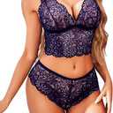 Avidlove Lingerie Set for Women Sexy Lace Bra and Panty Set Two Piece Babydoll Underwear, L