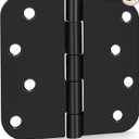 goldenwarm 12 Pack Interior and Exterior Door Hinges, Matte Black Door Hinges 4 inch x 4 inch with 5/8" Radius Corners