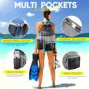 HOHOM Swim Mesh Beach Bag, Waterproof Gym Bags for Women and Men, Large Pool Bag Swimming Gear Drawstring Backpack