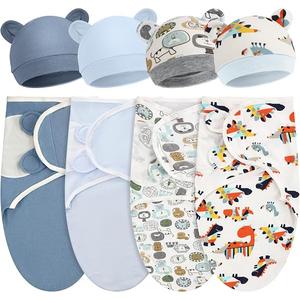 Buryeah 4 Pack Preemie Swaddle Blanket Wrap Set
Preemie Newborn Clothes Sleepers Cap Set, Fit 3-7 Lbs Baby Boys Girl, Adjustable, Prevents Startle Reflex
