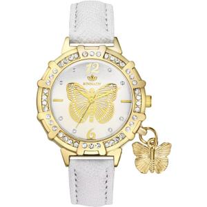 Avaner Women's Wrist Watches, Bohemia Colorful Ladies Watches, Shiny Butterfly Leather Watches (White)