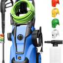 Electric Pressure Washer 5000PSI Max 4.0GPM with 33FT Flexible Extension Hose, 4 Nozzles, Foam Cannon, Power Washer Electric Powered for Cars, Patios, Driveways, Blue