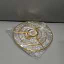 Acrylic Chandelier Ceiling Light Shade Beaded Hanging Pendant Lampshade with Gold Frame for Bedroom for Wedding Party H12.9" X W8.7" 3 Tiers