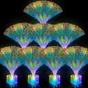 Amylove 8 Pcs Mini Fiber Optic Lamp Bulk LED Light Color Changing Table Centerpiece Glow in The Dark Party Favors Supplies for Wedding Graduation Birthday Disco Dance Decorations (9 Inch, Clear)