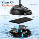 Antfraer Pond Filter with U-V Clarifier, 660GPH Pond Pump and Filter Kit & RGB LED Lights, All-in-One Submersible Pond Fountain for Outdoor Ponds, Koi Ponds, Water Gardens with Remote Control