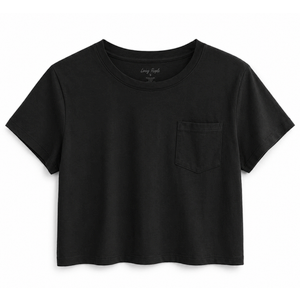 Milumia Women's  Crop Tops Going Out Tee Shirt (Large, Black)