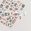4 x World Cup Soccer Nail Art Stickers, 3 Sheets Colorful Football Player & Mexico,Trophy Nail Decals, Waterproof Self-Adhesive Game Day Nail Decorations for Women Girls Kids Sports Manicure