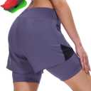 Sportneer Women Padded Bike Shorts - 4D Bicycle Cycling Shorts with 2 Zipper Pockets & 1 Inner Thigh Pocket, XL