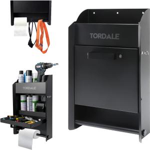 Wall-Mount Work Station Storage Cabinet for Enclosed Trailers, Race Trailer Cabinets, Flip-Out Work Tray, with Paper Towel Rack, Fit for Enclosed Race Trailer, Shop, Garage Storage, 4"D x 14"W x 20"H