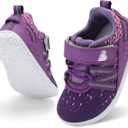 BARERUN Baby Sneakers Toddler Shoes Soft Anti-Slip Sole Newborn First Walkers Infant Toddler Breathable Athletic Running Shoes (Purple)