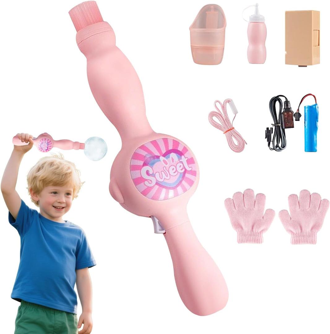 Smokes Bubble Magics Wand | Colorful Smokes Bubble Machine with Colorful Lighting,Summer Parties Toy Gift,Interactive Elastic Plaything for Indoor Outdoor Accessories (Pink)