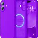 LOVE 3000 Designed for iPhone 17 Case, Premium Silicone [Compatible with Magsafe][Soft Anti-Scratch Microfiber Lining] Shockproof Protective Phone Case for Men Women 6.3", Neon Purple