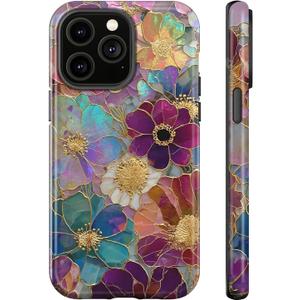 Generic Case Compatible with iPhone 11,Luxuriously Blooming Flowers Phone Women,Dual-Layer 11