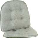 Non-Slip Chair Cushions, Assembled in USA, U-Shaped Skid-Proof Seat Pads for Dining Room, Kitchen, Office, 15"x16", 2 Pack