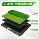 Portable & Foldable Golf Practice Mat – Dual-Turf Golf Hitting Mat for Indoor & Outdoor Swing and Chipping – Fairway & Rough Turf Golf Training Mat for Backyard and Home