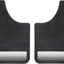 AUTOXBERT Universal Heavy Duty Mud Flaps Car Dirty Fender All Weather Flexible Mudguards Front Rear Splash Guards with Stainless Steel Plates (Set of 2, Black)