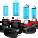 Halogen Headlight Bulbs Fit for Toyota RAV4 2016-2018 Lights bulb,9012 High Beam + H11 Low Beams,6000K White Bright,300% Brightness,Plug N Play,Pack of 4