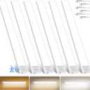 16 inch Under Cabinet Lighting, 80 LED Rechargeable Battery Motion Sensor Closet Light, 3 Color Temperature Dimmable Wireless Magnetic LED Closet Light for Kitchen, Shelf, Wardrobe, 6 Pack