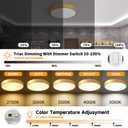 Flush Mount Ceiling Light Fixtures Gold LED Dimmable 5CCT 15 Inch 36W