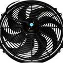 A-Team Performance Radiator Electric Cooling Fan - Electric Radiator Fan Kit for Cars - Reversible Push-Pull Assembly, 3000 CFM - Thermostat & Mounting Kit - 16 in, 12V, 8-Blade