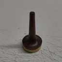 QWORK Wooden Ring Holder for Jewelry, Black Walnut Wood with Brass Stand Modern Display, Gift For Wedding & Anniversary (1 Pc)