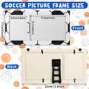 Yuntau 2 Pcs Double Opening Soccer Picture Frame for 3"x5" and 7"x5" Photos Display Wood Soccer Photo Frames Sports Decor Gifts for Team Player Coach Home Tabletop Display Accessories