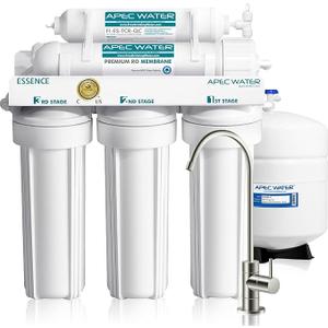 APEC Water ROES-50, 5-Stage Under Sink Reverse Osmosis System, 50 GPD | NSF Certified 372 & 58, Reduces 99% of Impurities, DIY Installation