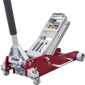 BIG RED AT830003XLR Torin Low Profile Economic Aluminum Service/Floor Garage Jack with Quick Lift Pump, 3 Ton (6,000 lb) Capacity, Red (3 Ton RED, Red)