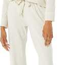 Amazon Essentials Women's Long Sleeve Cotton Modal Pajama Set, Loungewear with Full-Length Bottom (Beige, Small)